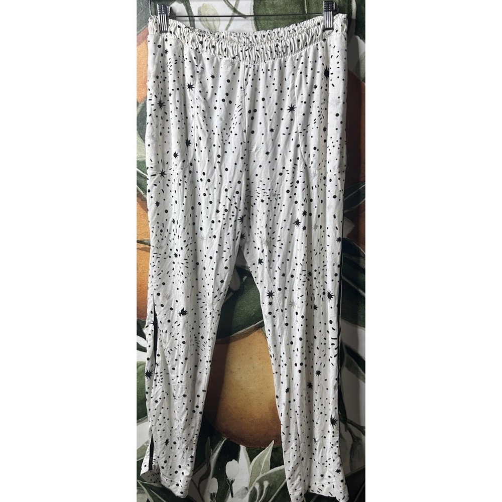 Soma Small Short Soft Pajama Pants Elastic Waist Sleepwear Stars Print Cream